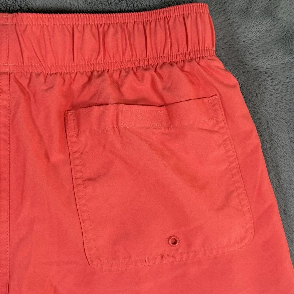 Adidas Swim Shorts Mens Medium Orange Trefoil Logo Mesh Lined Pockets Trunks